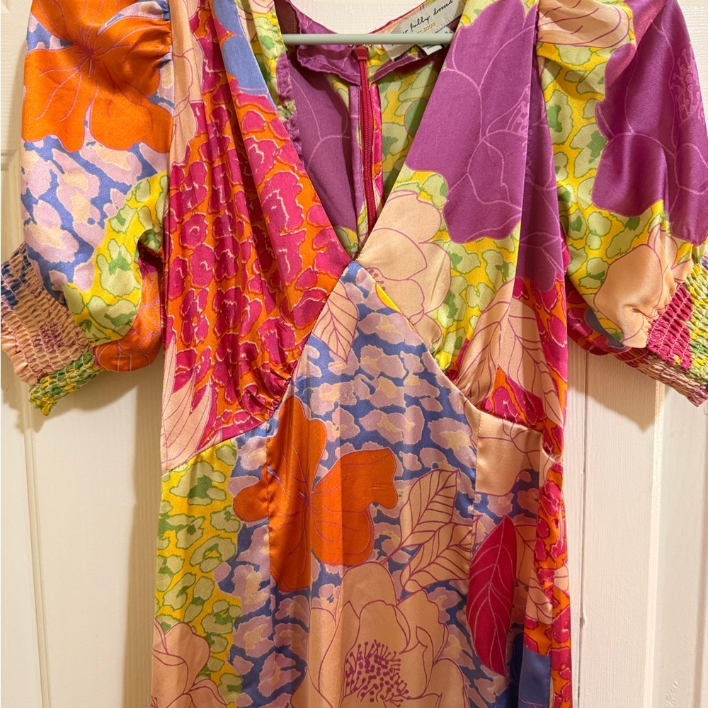 Never Fully Dressed Pink and Green Floral Dress